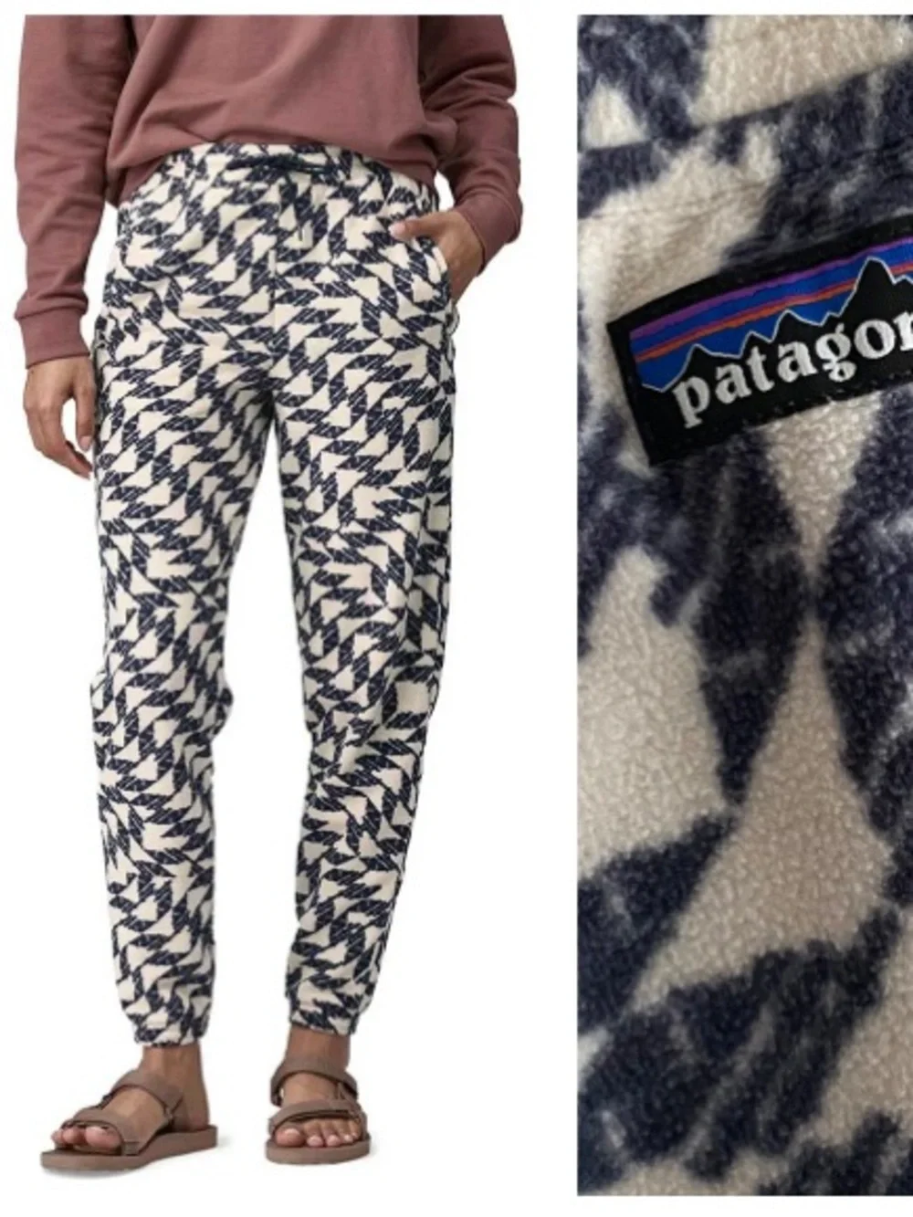 Patagonia Micro D Fleece Joggers Synched Flight Print Small