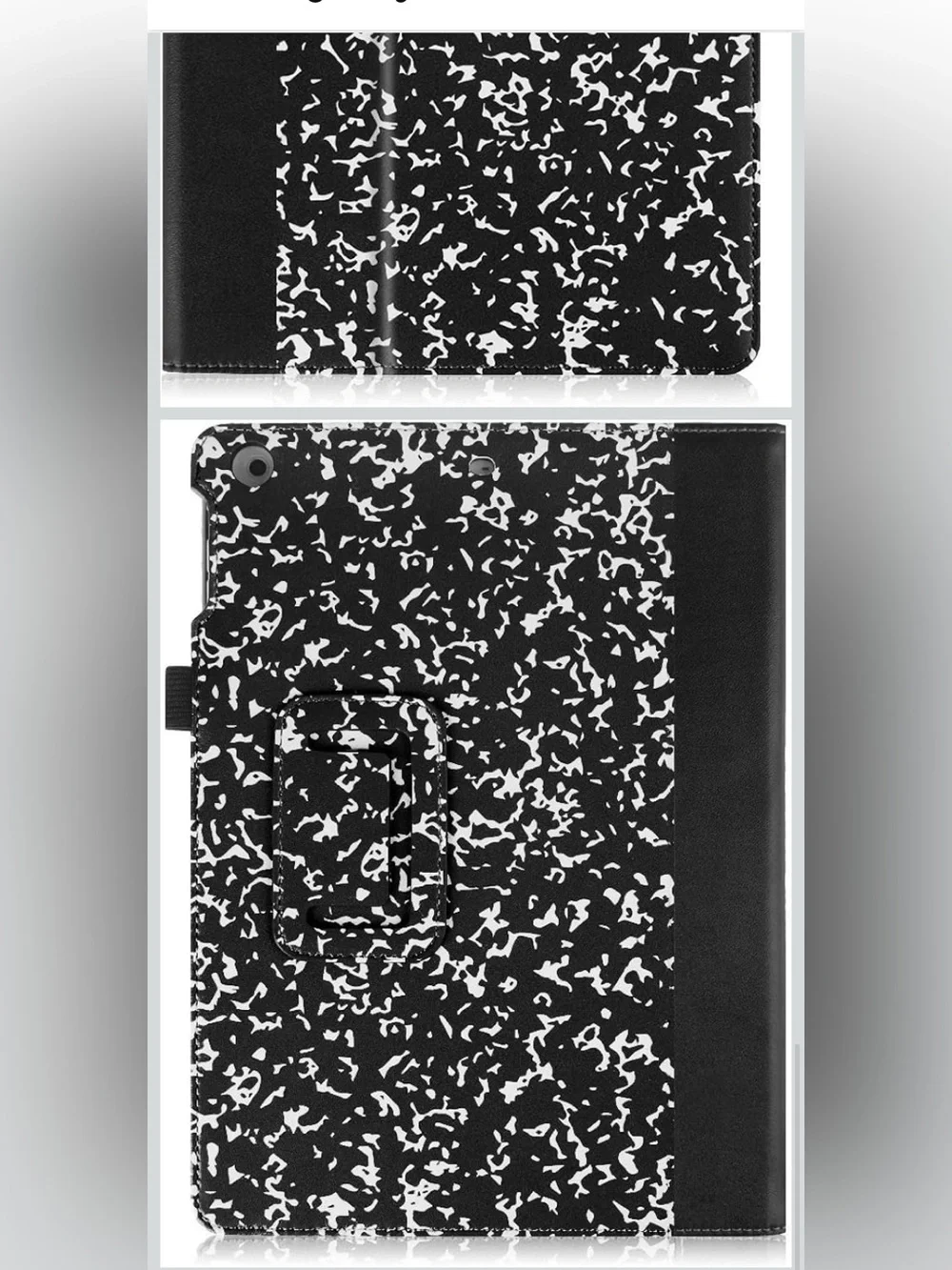 Composition Book Tablet Cover iPad Mini 1/2/3 EUC Black and White