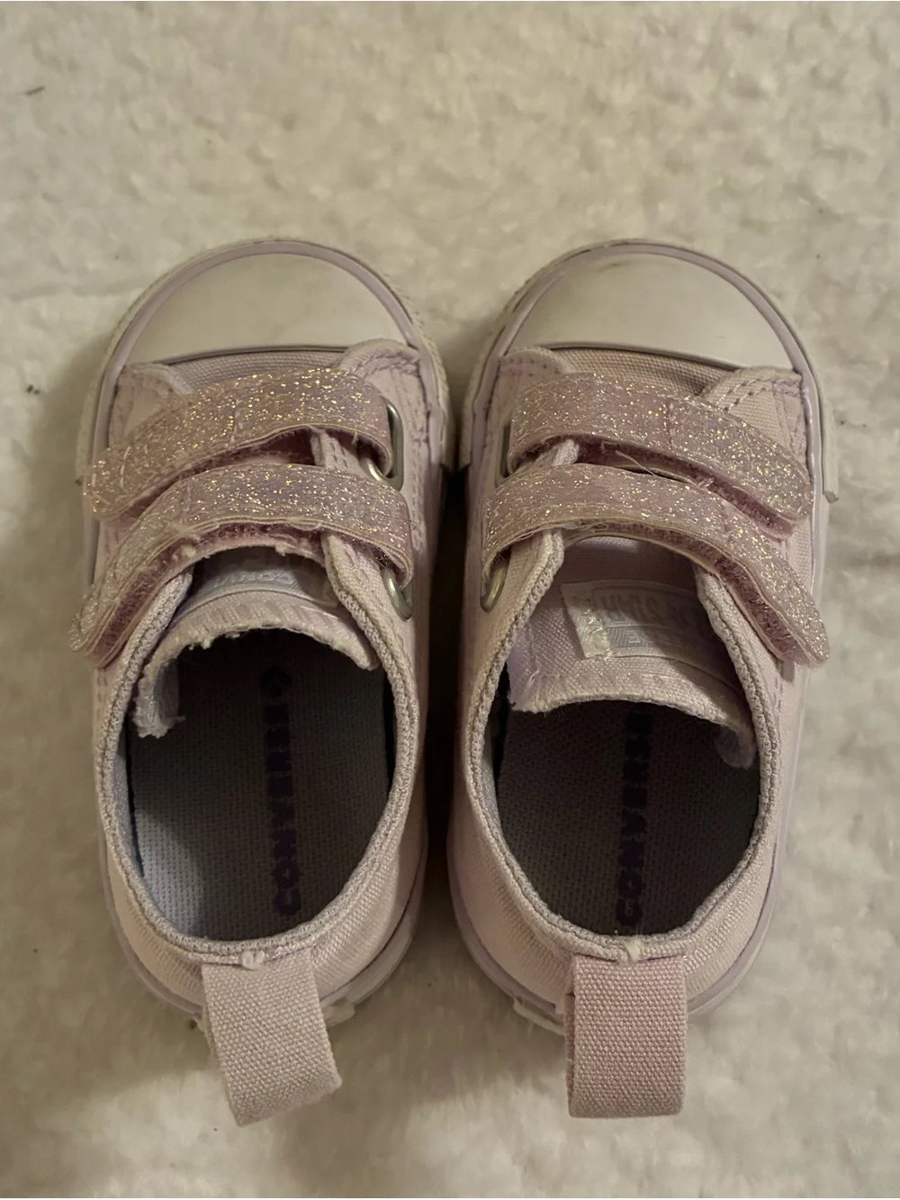 Converse All-Star Toddler Baby Sz 4 Disco Glitter Sneakers Lilac Purple Violet