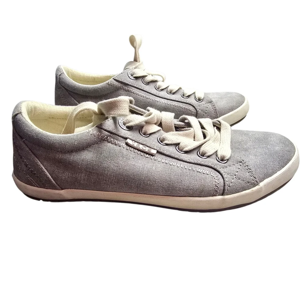 Taos Womens Star Sneakers Casual Shoes Lace Up Gray Canvas Size 7