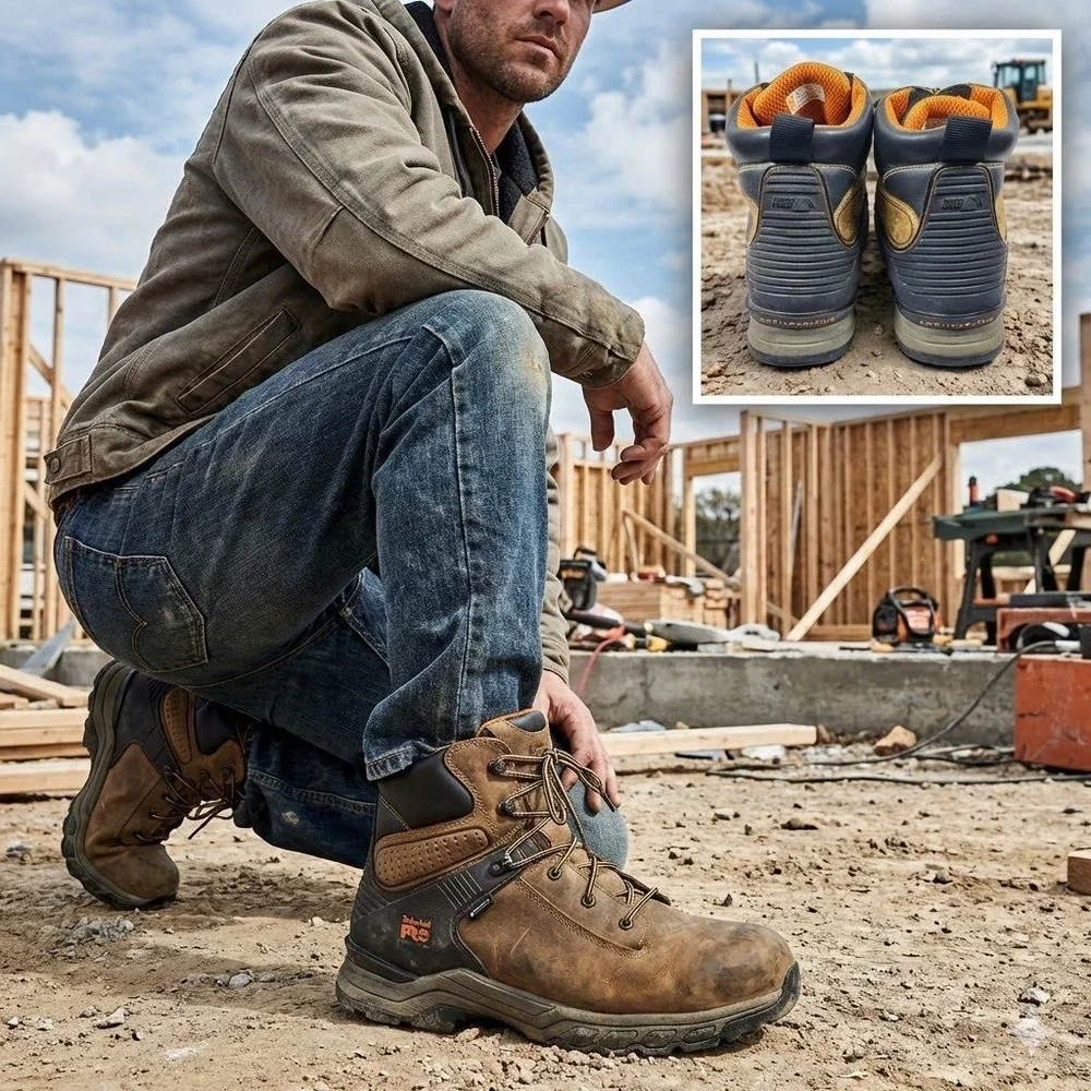 Timberland PRO Hypercharge Mens 14M Waterproof Soft Toe Work Boots Brown A1Q56‎