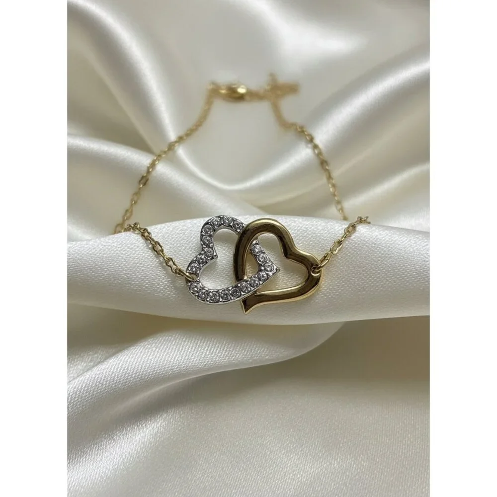 Swarovski double heart
