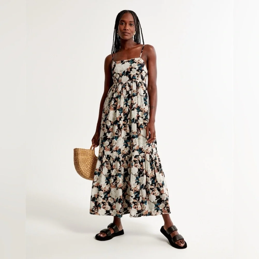 Abercrombie & Fitch Maxi dress size medium Low Back Babydoll floral
