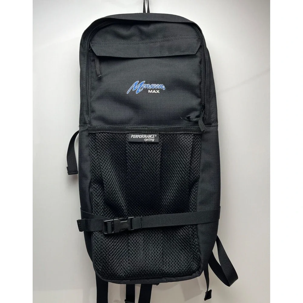 Performance Cycling Monsoon Max Black Ripstop Nylon Small Padded‎ Backpack
