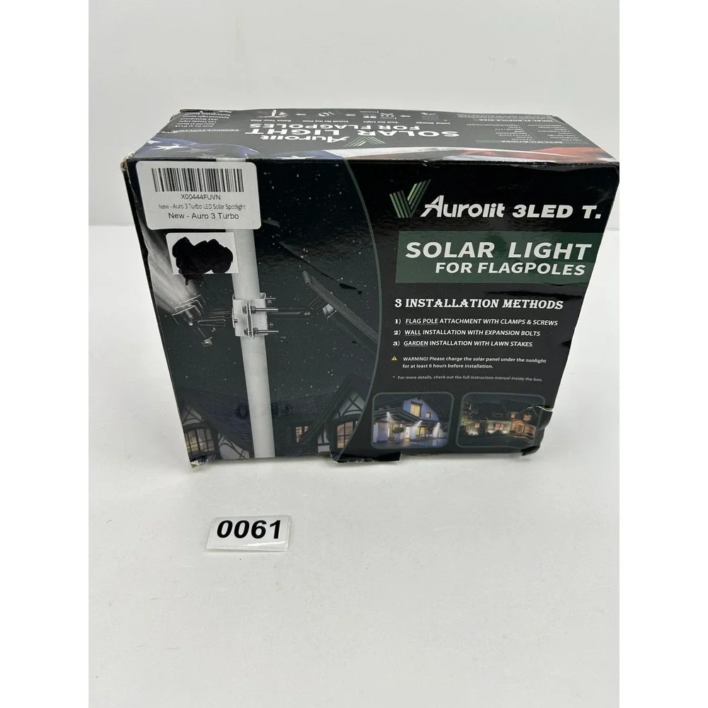 Aurolit Solar Light for Flagpoles‎  OS Black New