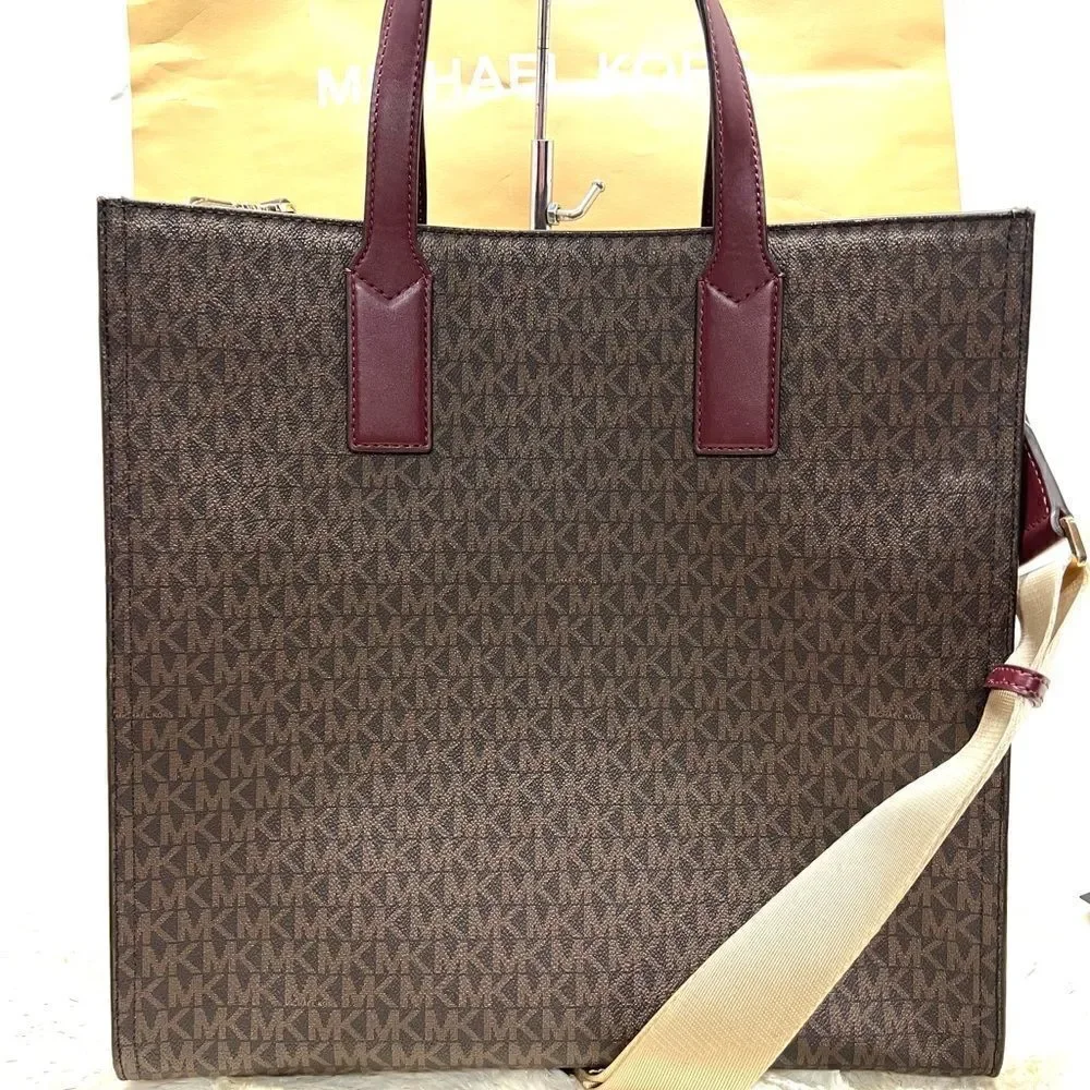 🔥🎁NWT! Michael Kors KENLY Large Travel Tote Handbag Merlot Msrp: $498.00