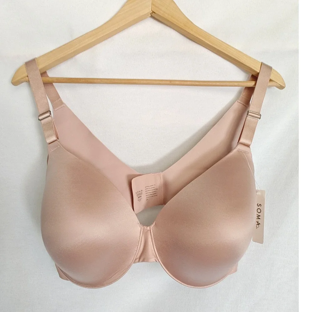 Soma Bra Vanishing Back Full Coverage Adobe Rose 40DD Seamless Underwire‎ NEW