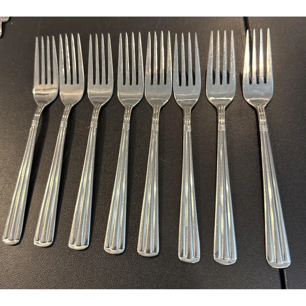 Wallace Centennial Salad Forks Fork 18/10 Stainless Steel Flatware Set Of 8