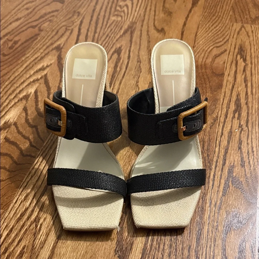 Dolce Vita Black and Tan Women's Sandals 9.5