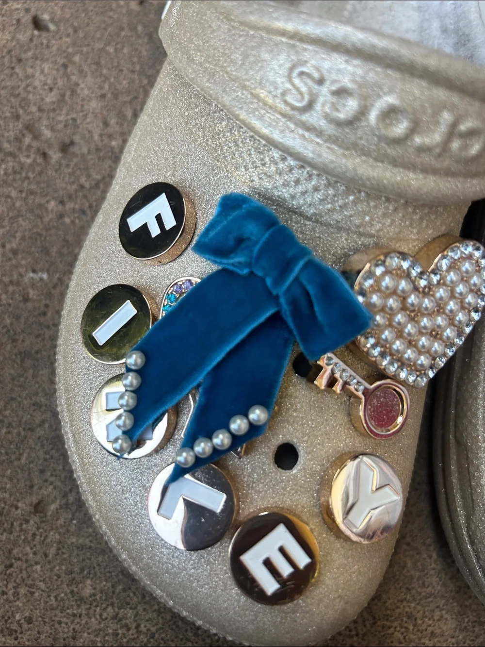 CROCS glitter gold