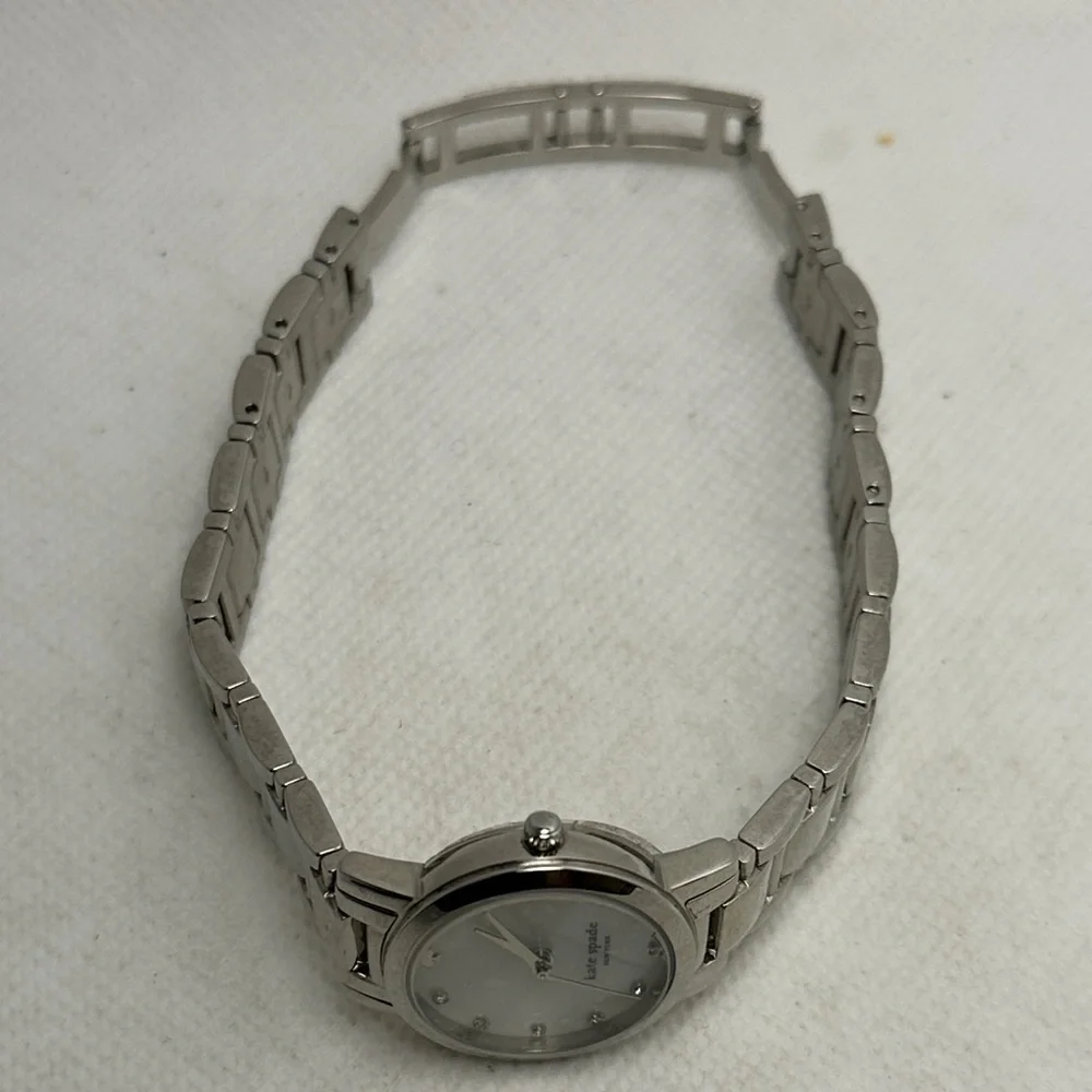 Kate Spade Gramercy Bracelet Watch Mother of Pearl Dial Crystal Hour Markers