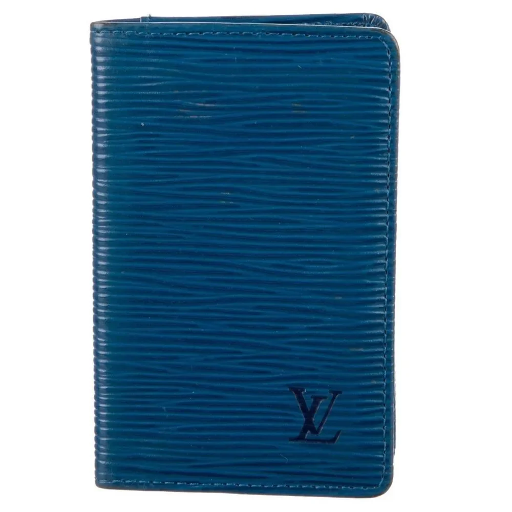 VTG Louis Vuitton Blue Epi Card Case Wallet 90’s