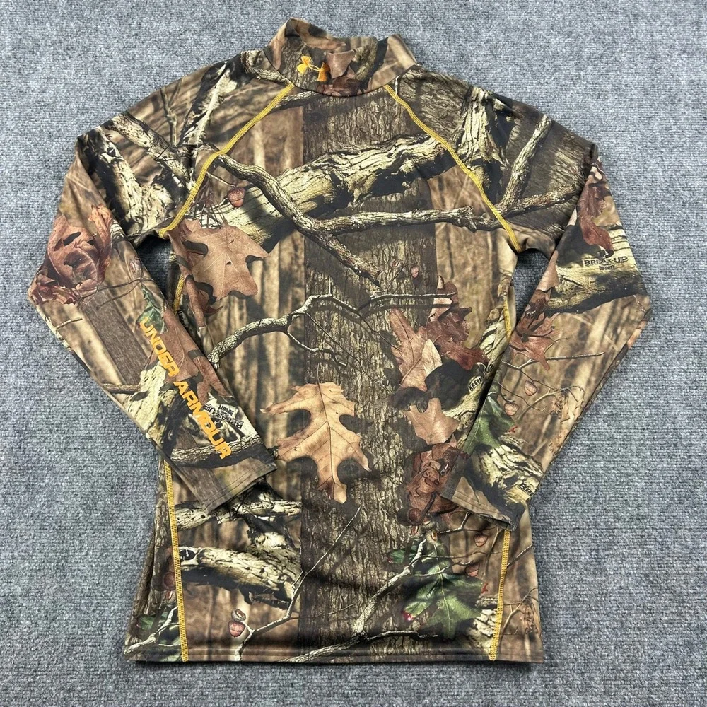 Under Armour ColdGear Shirt Mens Large Camo Mossy‎ Oak Break-Up Infinity Hunting