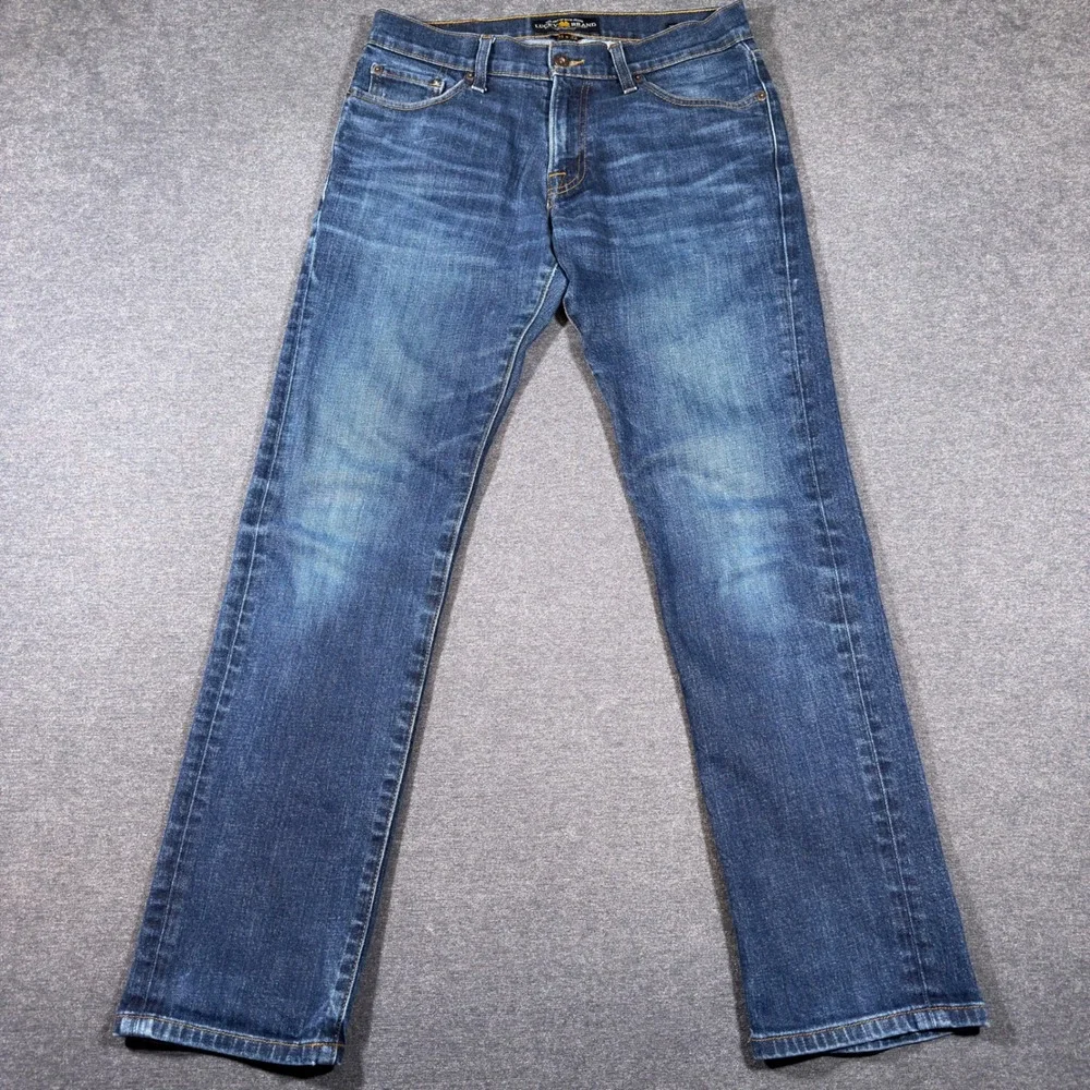 Lucky Brand 221 Original Straight Jeans Men 31x32 Blue Denim Stretch Casual