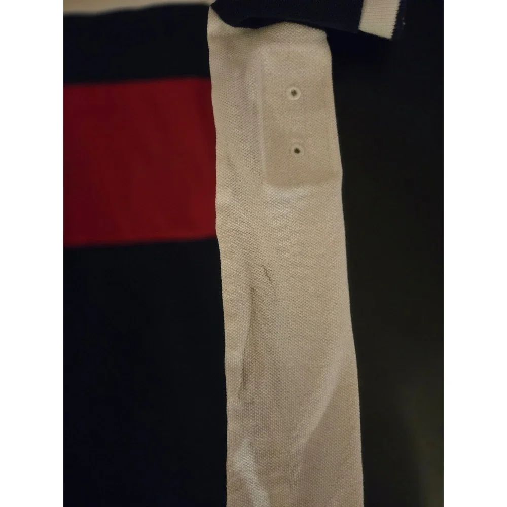 Polo Ralph Lauren Mens XL USA Big Pony Colorblock Slim Fit Polo Shirt White