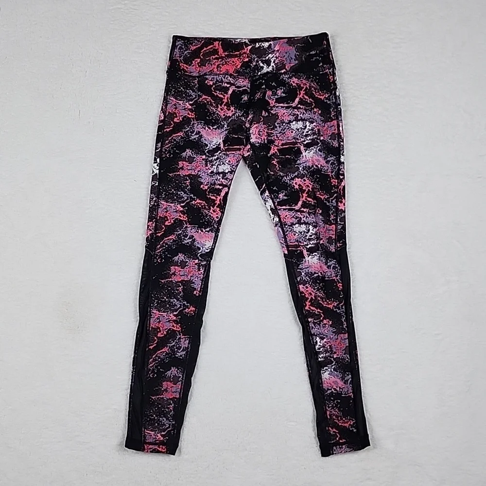 Lululemon Pink & Black Lightning Bloom Leggings