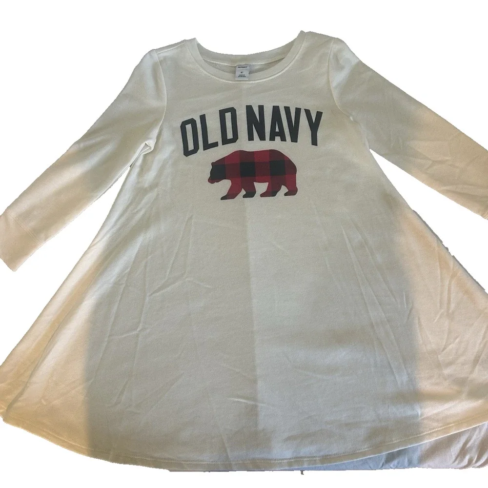 Old Navy New with tags Long Sleeve Shirt Dress Off White Color Size‎ 4T