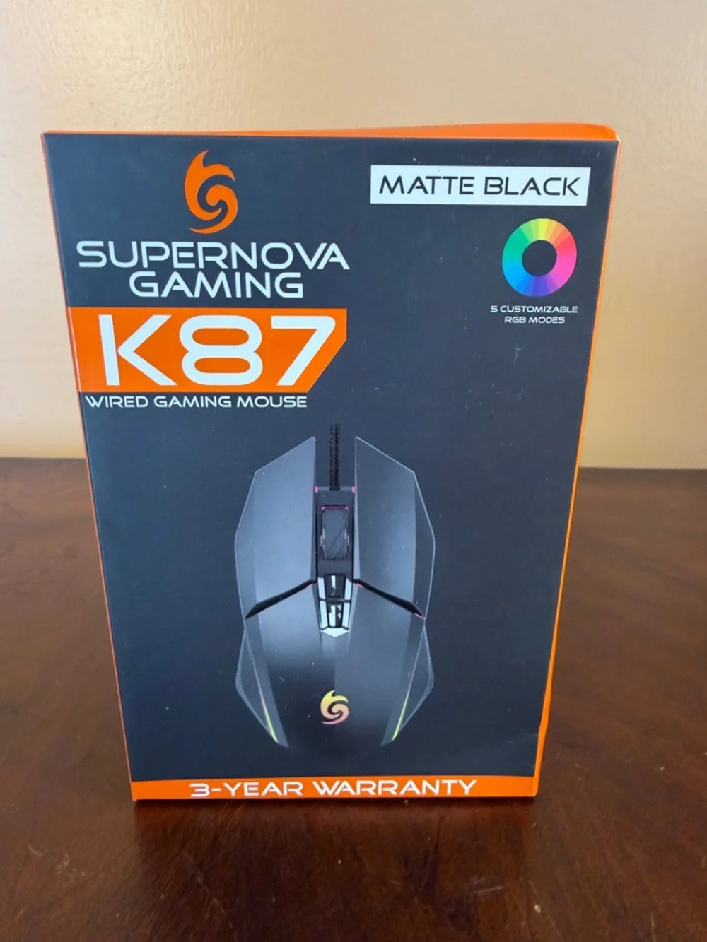 Black Matter K87 Matte‎ Black Wired Gaming Mouse with RGB Accents