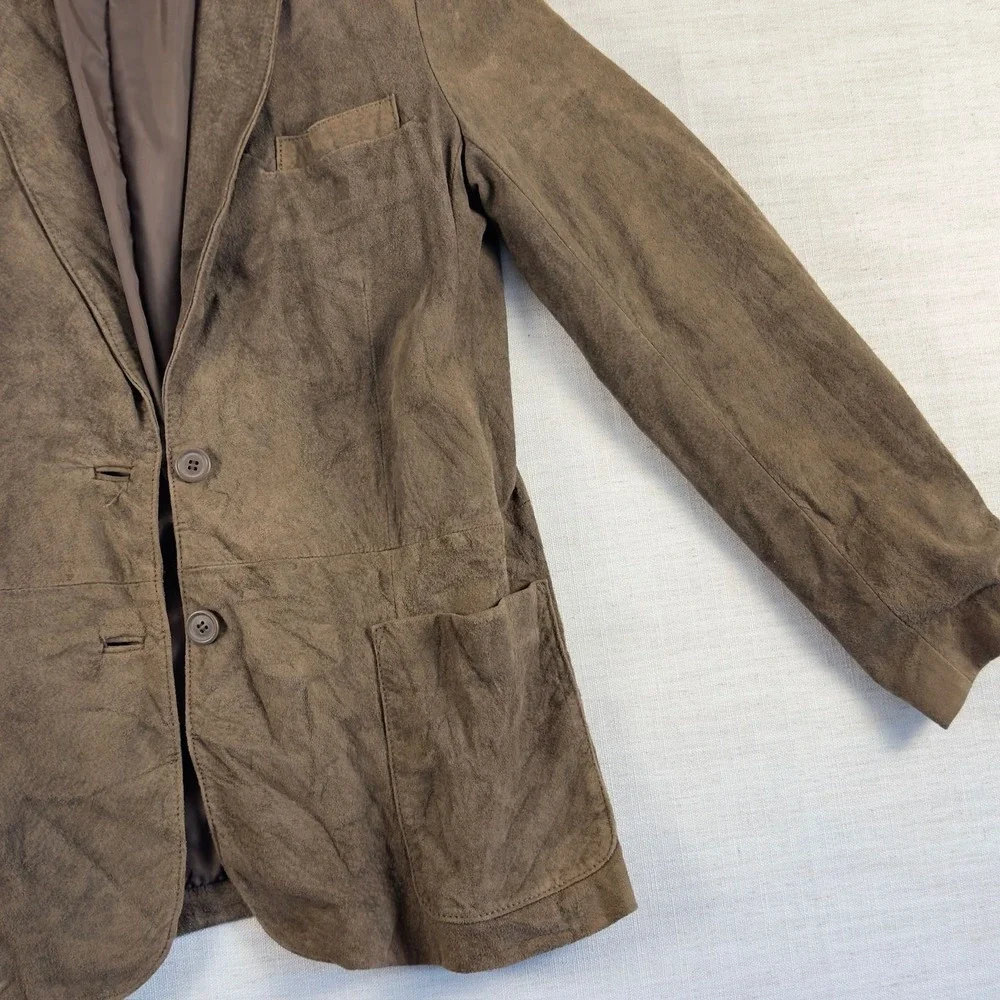 Vintage C.C. Cromwell Genuine Pig Suede Leather Two-Button Blazer Jacket
