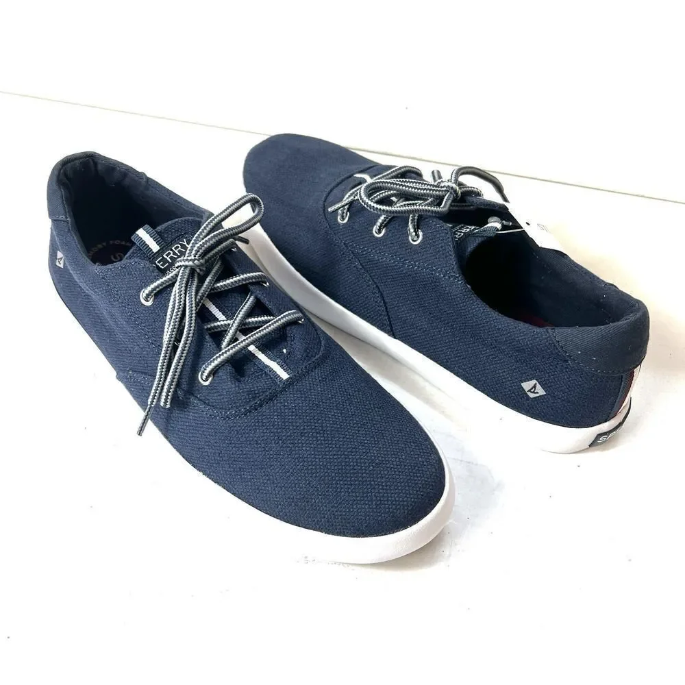SPERRY Top-Sider Youth Sz 7 M Navy Blue Canvas Shoes Sneaker Lace Up Women's 8.5