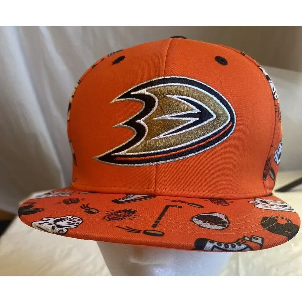 Unisex Anaheim Ducks NHL Giveaway Bright Hat With Fun Desigs-New Without‎ Tags