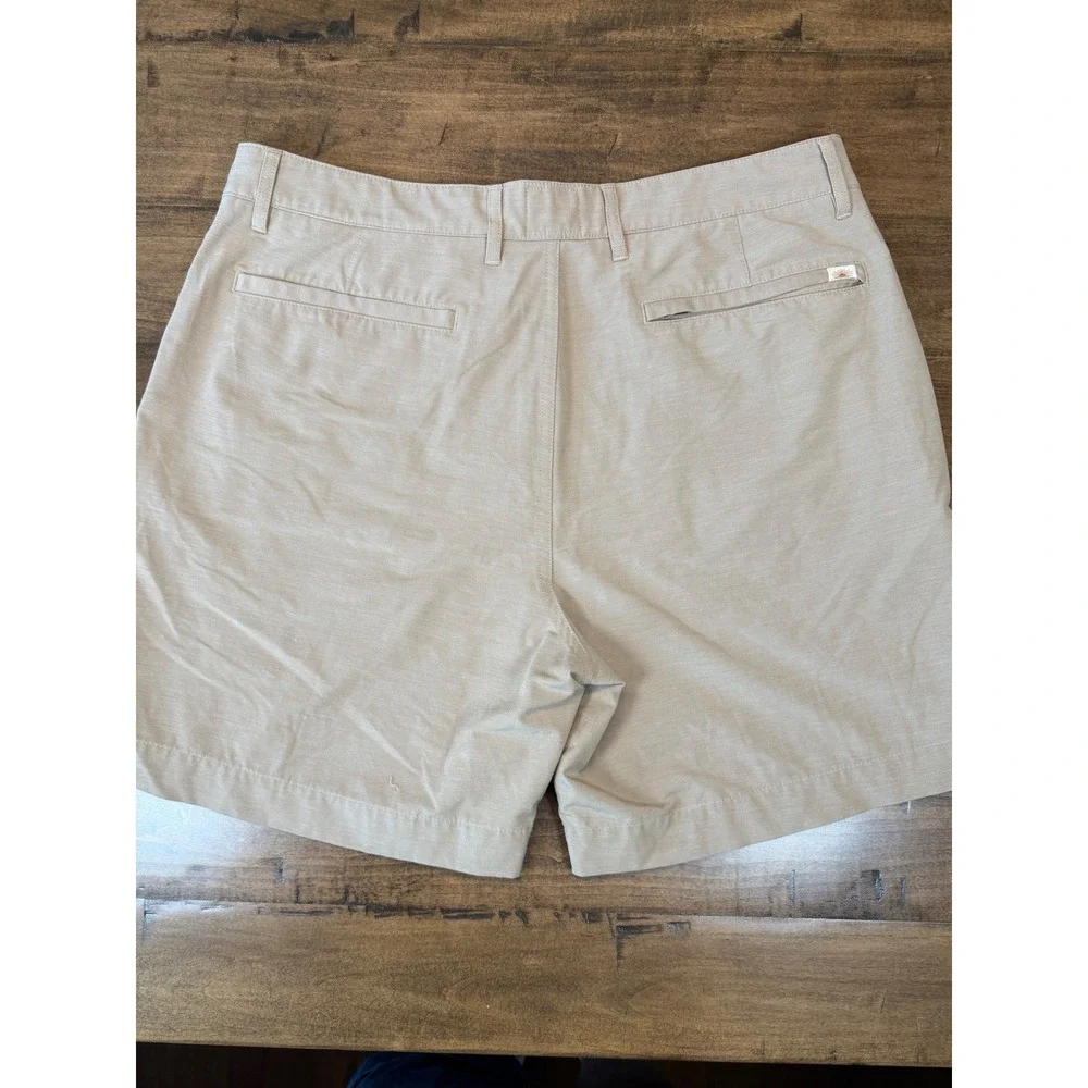 Faherty All Day Shorts Mens 35 Khaki Tan Hybrid Board Shorts 7 Inch Inseam