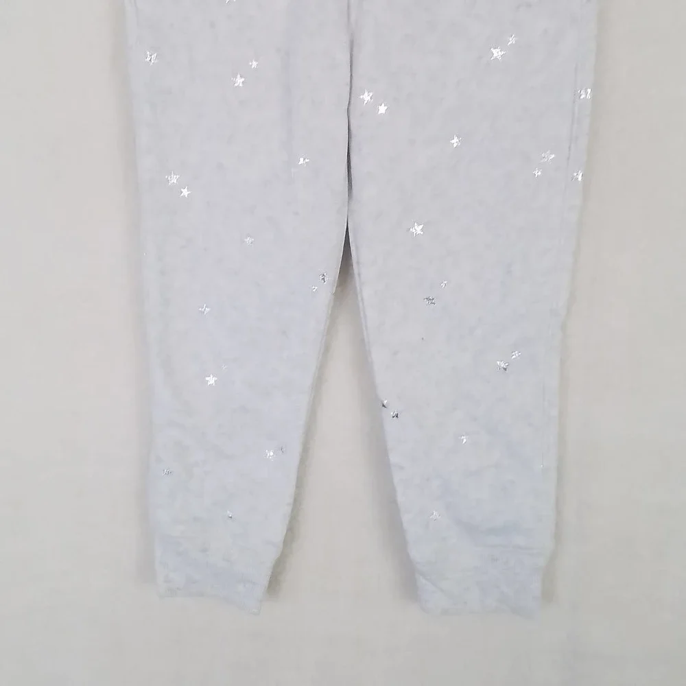 Oshkosh Fleece Lined Jogger Girls‎ Size 4 in Heather Grey w/ Silver Stars