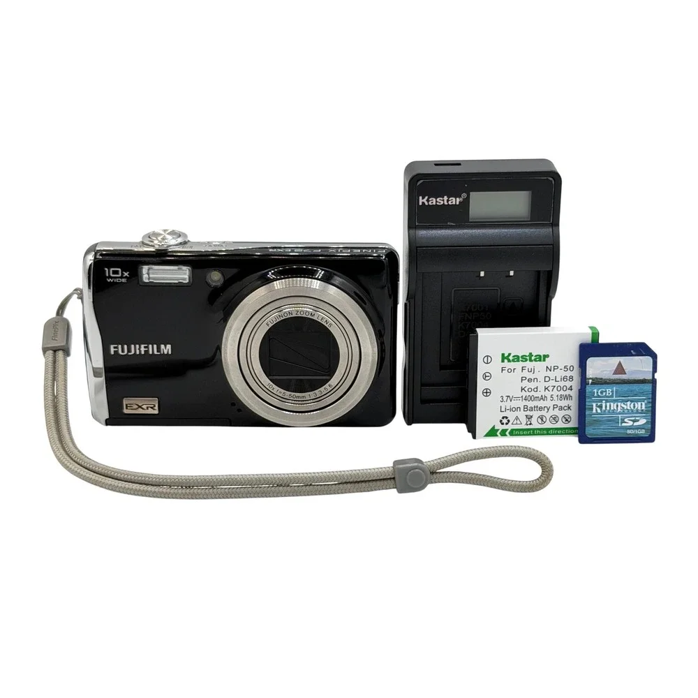 Fujifilm FinePix F72EXR Digital Camera Black 10x Optical Zoom Bundle SD Card