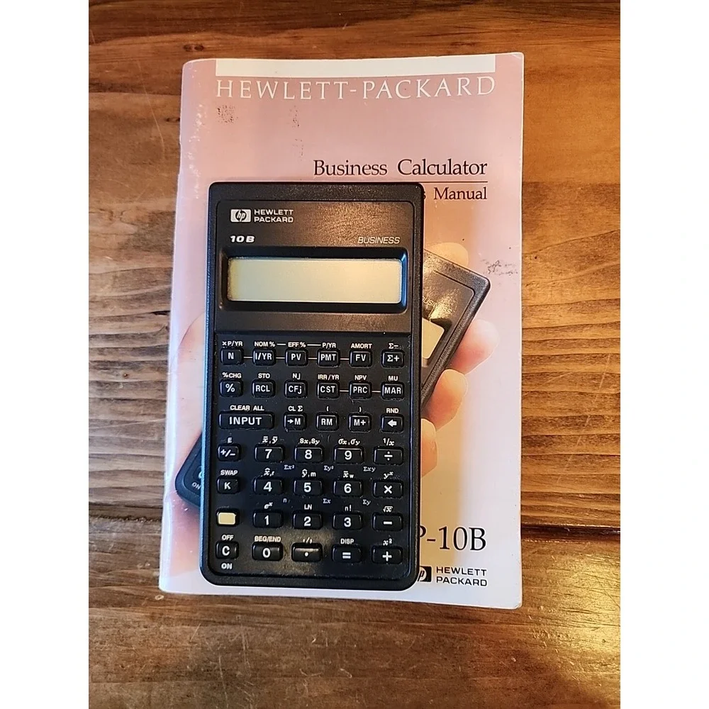 Vintage HP 10B BUSINESS Calculator With‎ Manual, 1987, For Parts, Doesn't Work