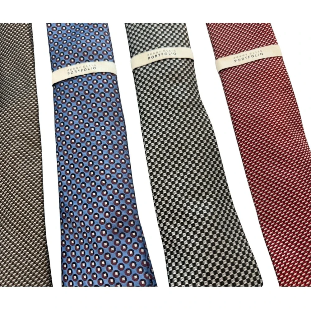 Perry Ellis Portfolio Men's Ties Classic business office casual Necktie Lot of 5
