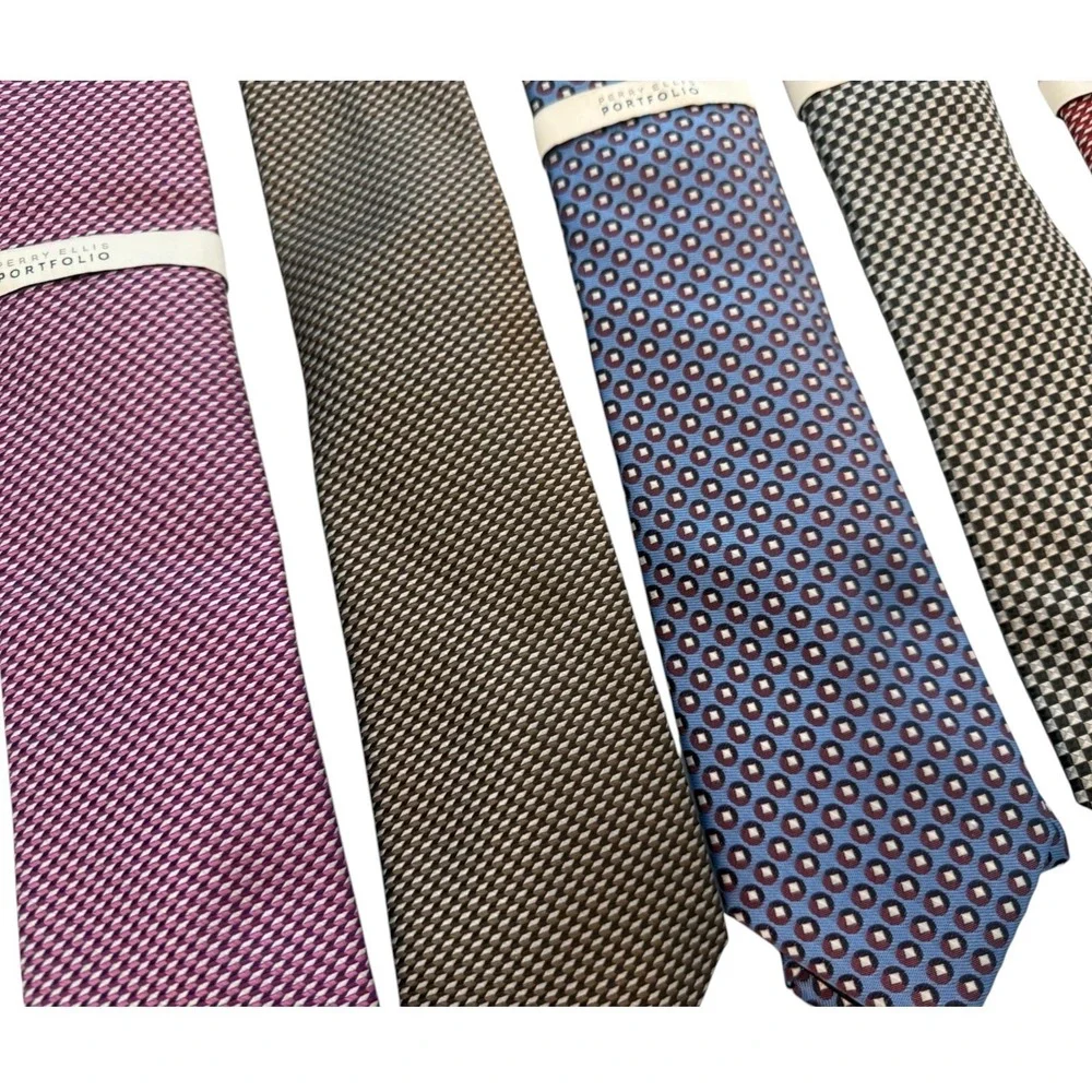 Perry Ellis Portfolio Men's Ties Classic business office casual Necktie Lot of 5