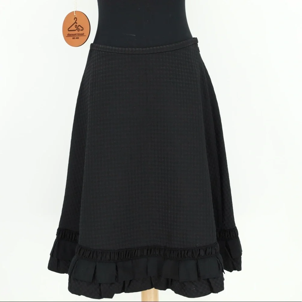Max Studio Leon‎ Max Limited Edition Textured Ruffle Hem Skirt Size 4 Lined $458