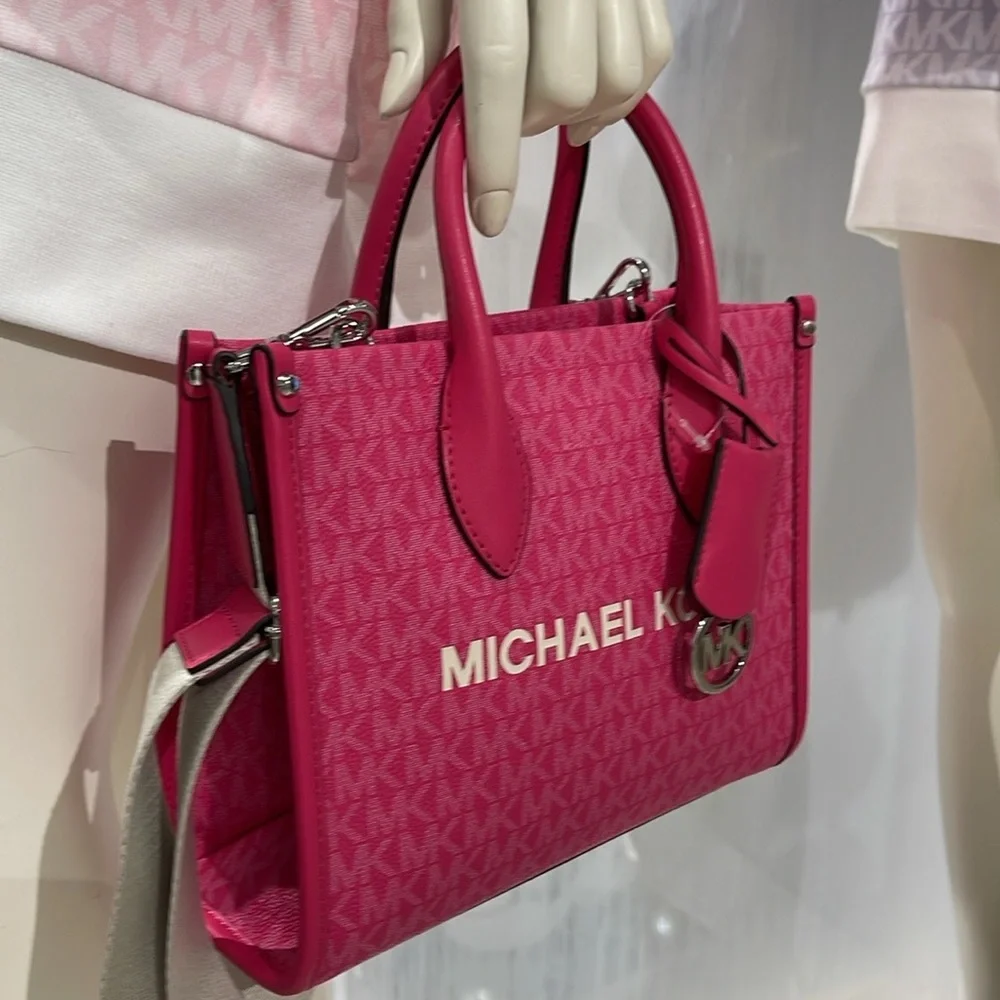 Michael Kors Mirella Small Signature Logo Crossbody Bag Dragonfruit NWT