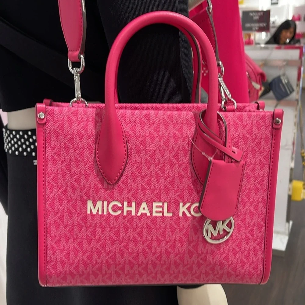 Michael Kors Mirella Small Signature Logo Crossbody Bag Dragonfruit NWT