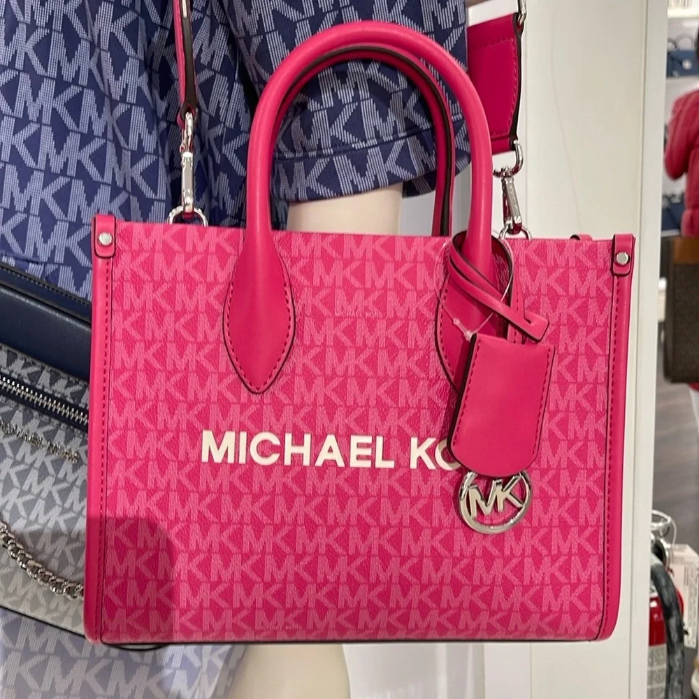 Michael Kors Mirella Small Signature Logo Crossbody Bag Dragonfruit NWT