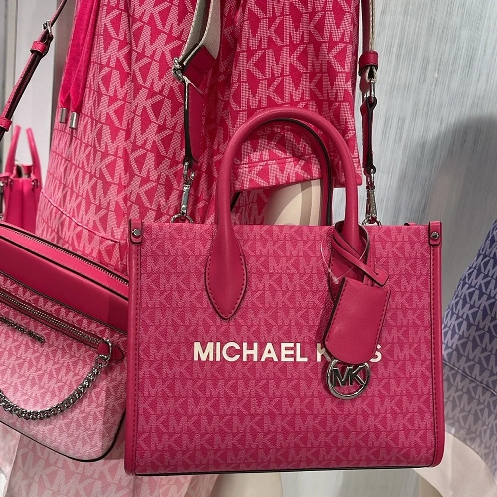 Michael Kors Mirella Small Signature Logo Crossbody Bag Dragonfruit NWT