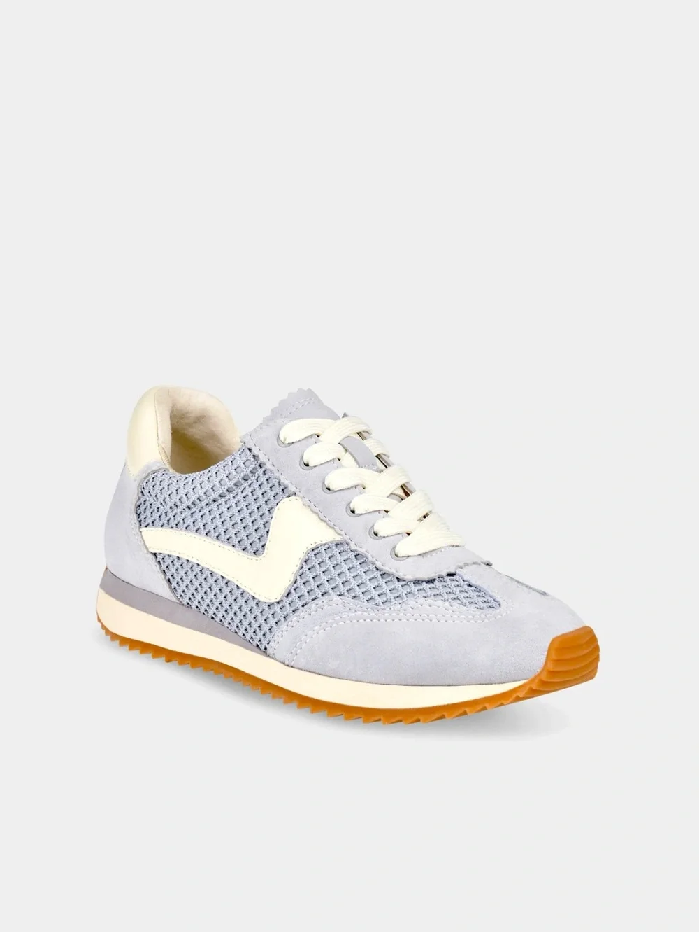 DOLCE VITA B.ntcd Mesh Light Grey Leather & Cream Retro Sneakers Runner Shoes