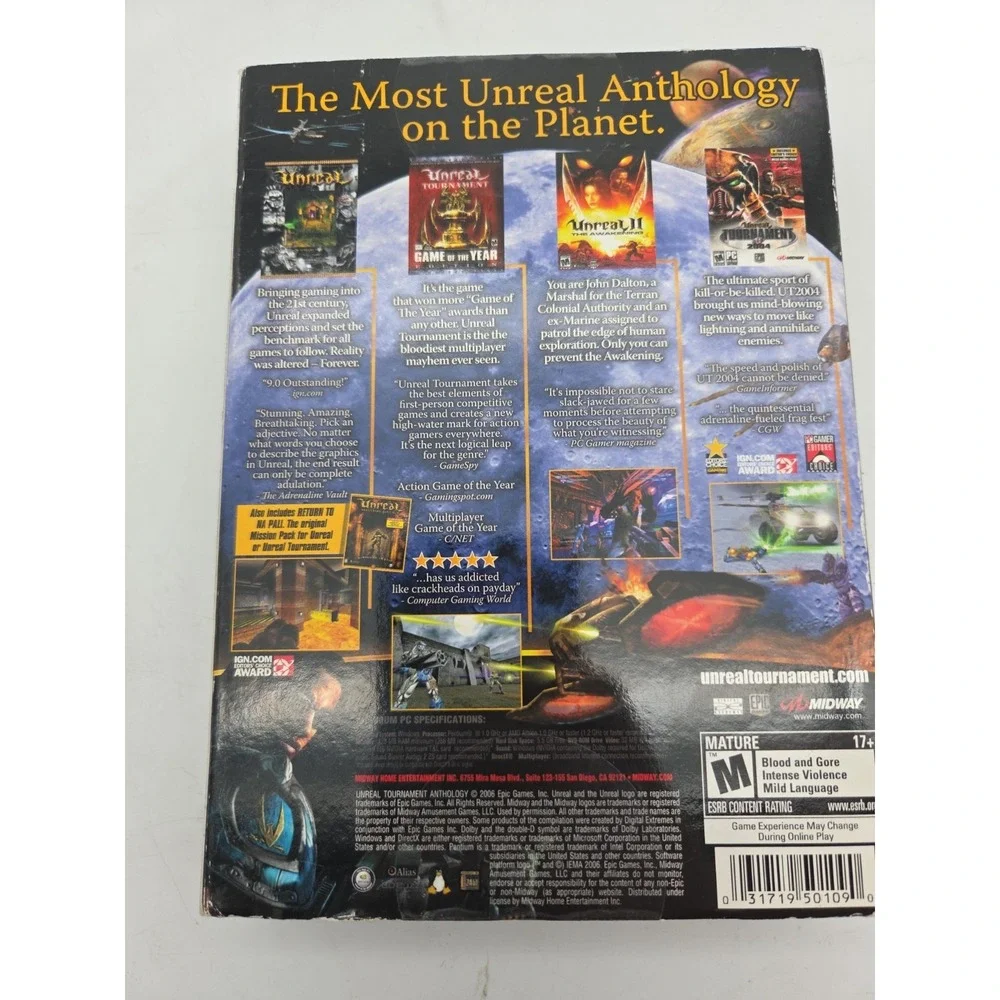 Unreal Anthology PC DVD-ROM 2006 PC Midway No Soundtrack Disc