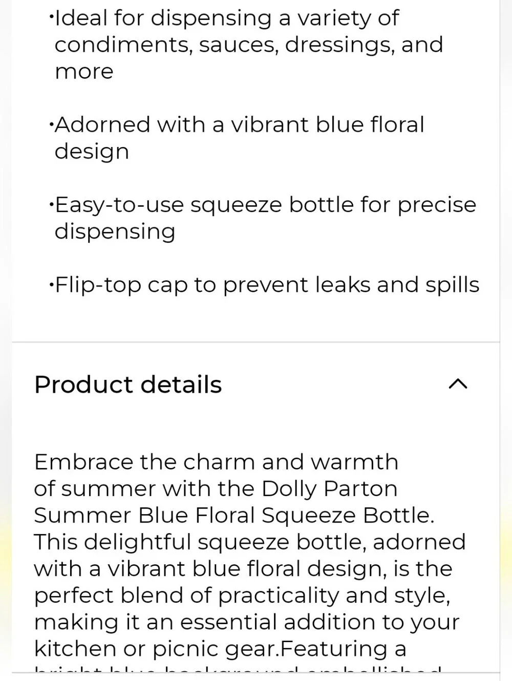 Dolly Parton Floral Squeeze Bottles - Set of 2- Blue