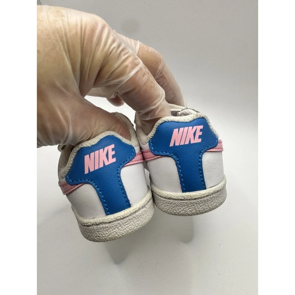 Nike Court Royale Toddler Girl 4C White Pink Blue Sneakers Active Running Shoes