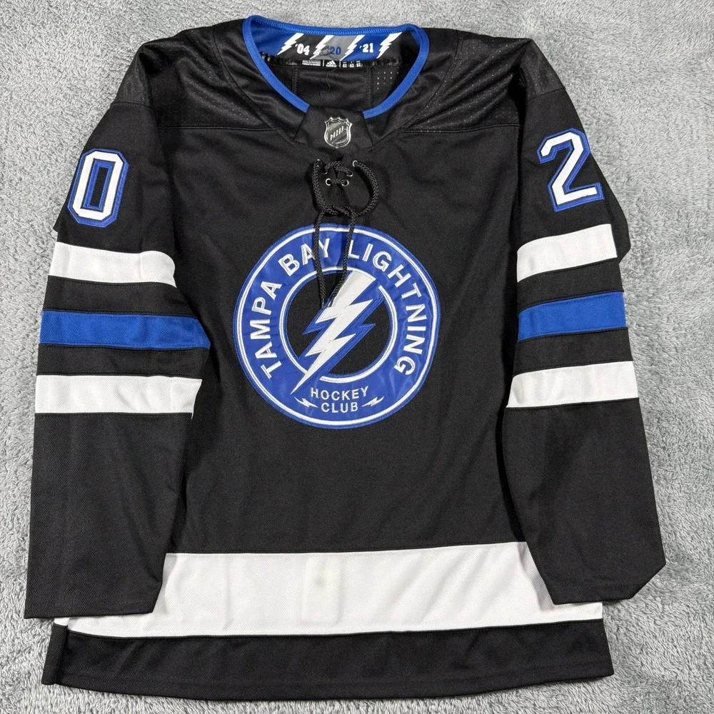Y2K Adidas Hockey Jersey Mens 52 Black Tampa Bay Lightning Suter 20 NHL Jersey