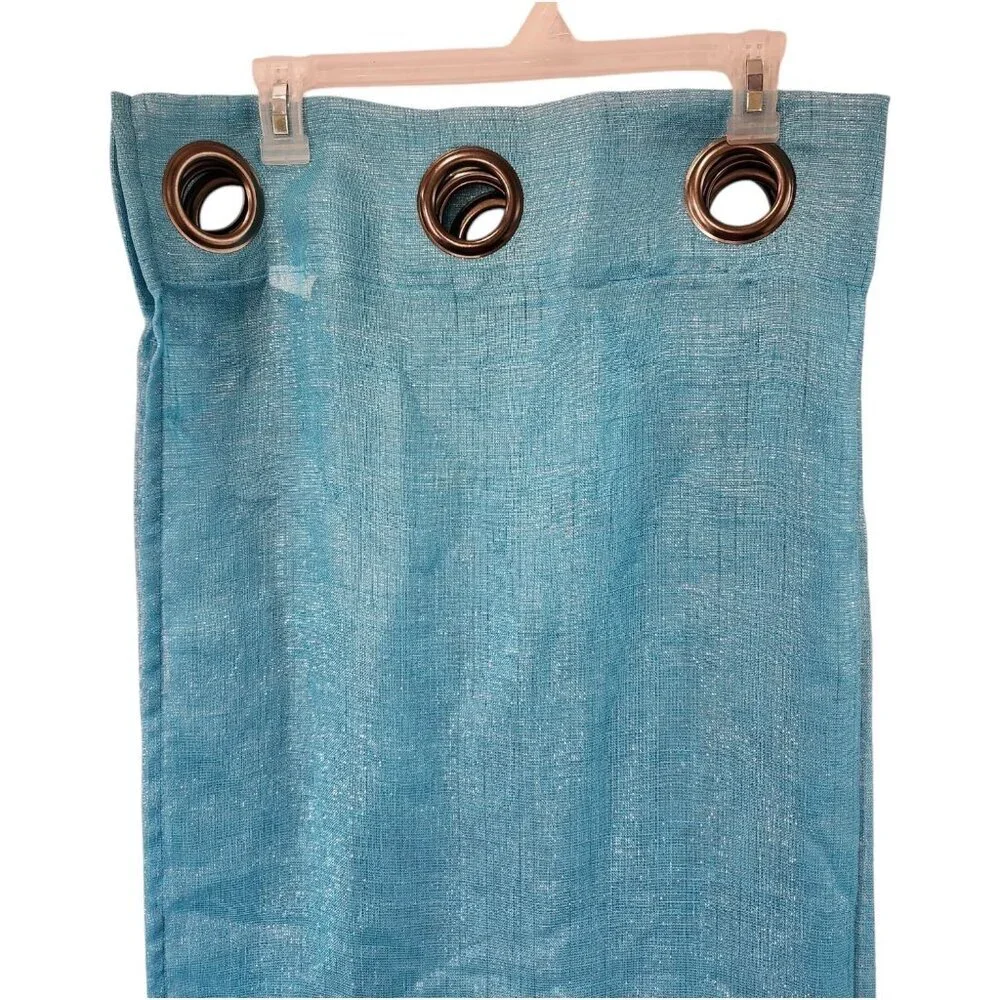Teal Blue & Silver Metallic‎ Shimmer Grommet Top (3) 36