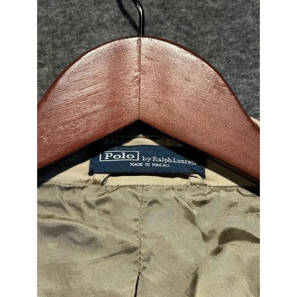 Polo Ralph Lauren Mens‎ Tan Beige Two Button Blazer Jacket size 42L