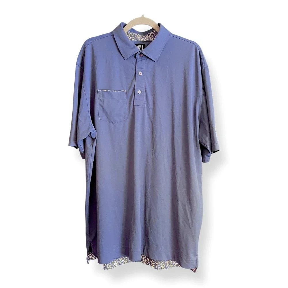 FootJoy FJ Greenville Country Club GCC Short Sleeve Golf Polo Shirt XL Mens Blue