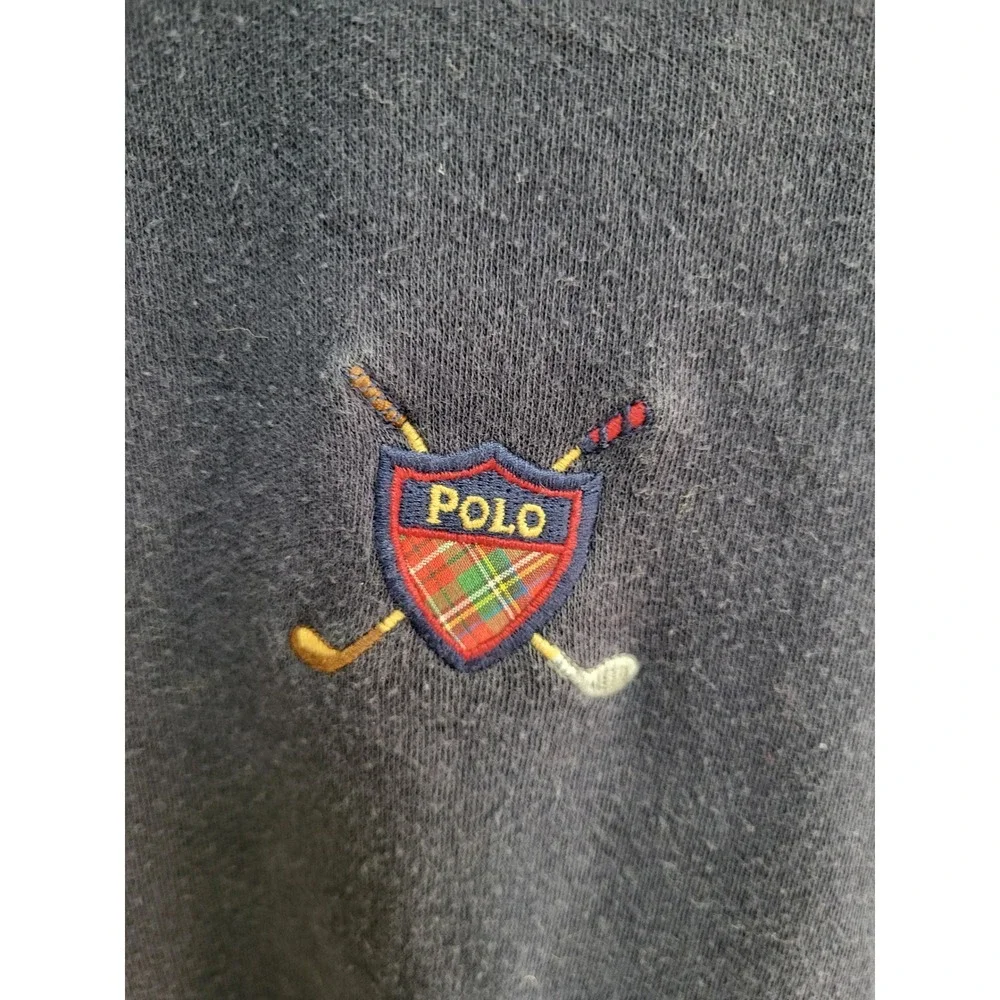 VTG Polo Golf Ralph Lauren XXL Polo Shirt Golf Club's Crest Logo Navy Blue Men's