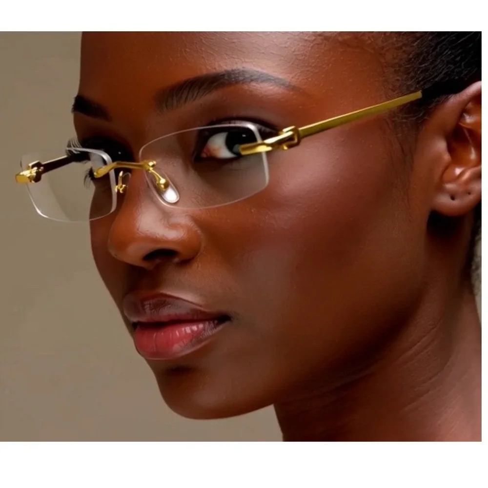 ICE LIGHT WEIGHT RIMLESS WOMEN SHAPE LADYS FASHION MODERN CLEAR COMFORT EYEGLASS