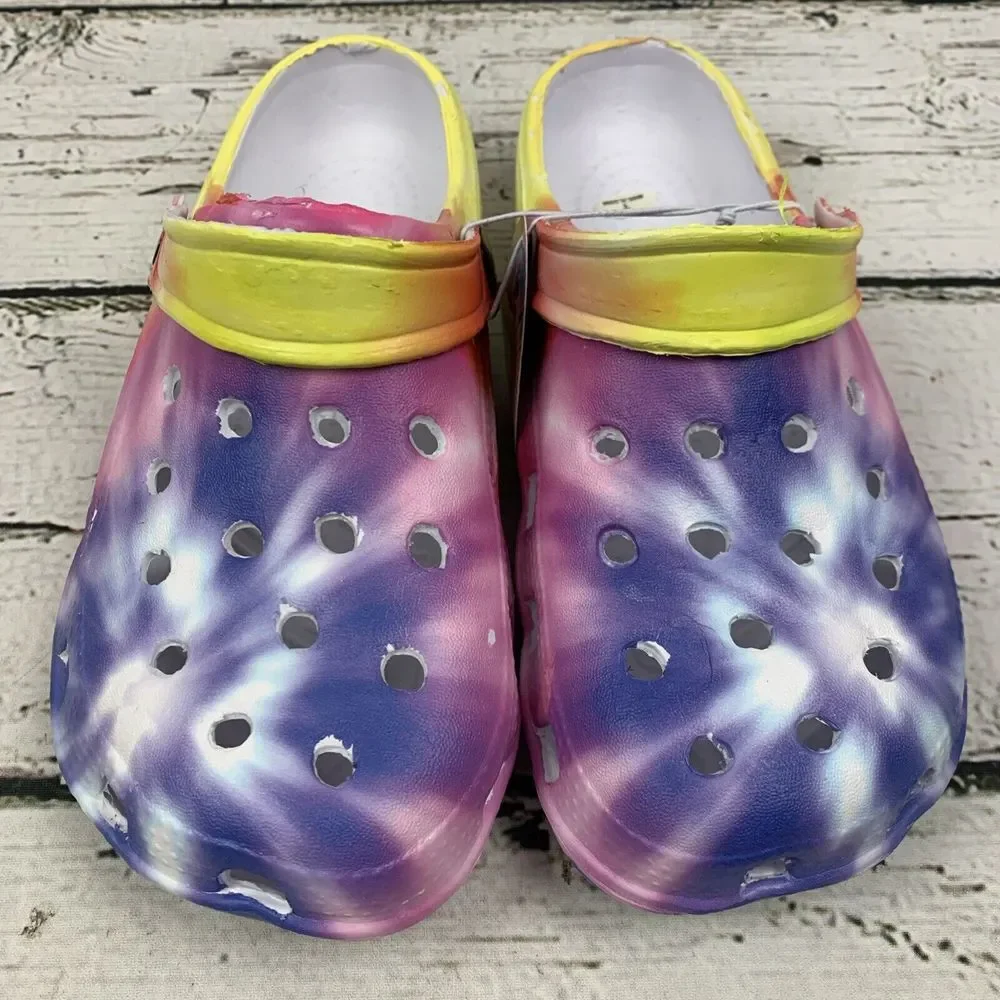 Just Speed Tie Dye‎ Clogs Sandals Kids [Size 6] Yellow Pink Purple Comfort