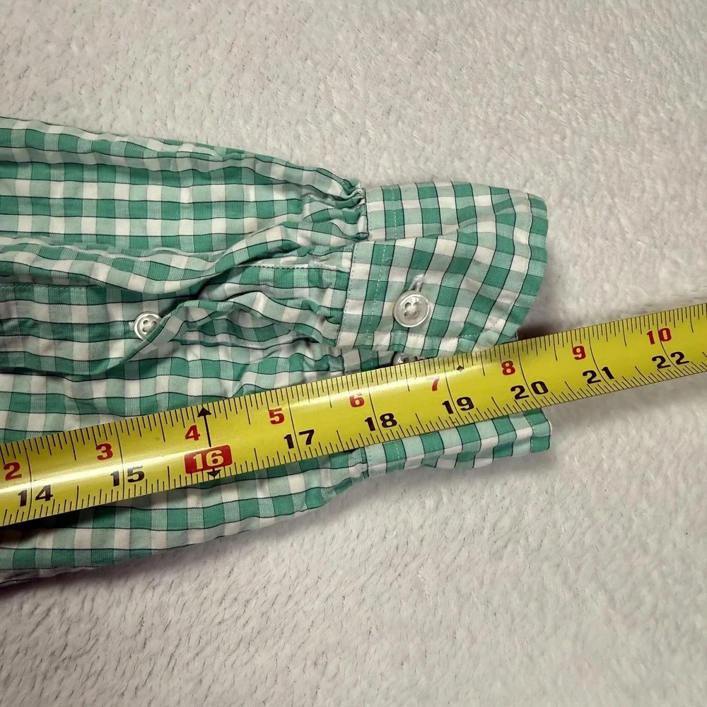 Brooks Brothers Regent Shirt Mens Large Green‎ Check Long Sleeve Button Front