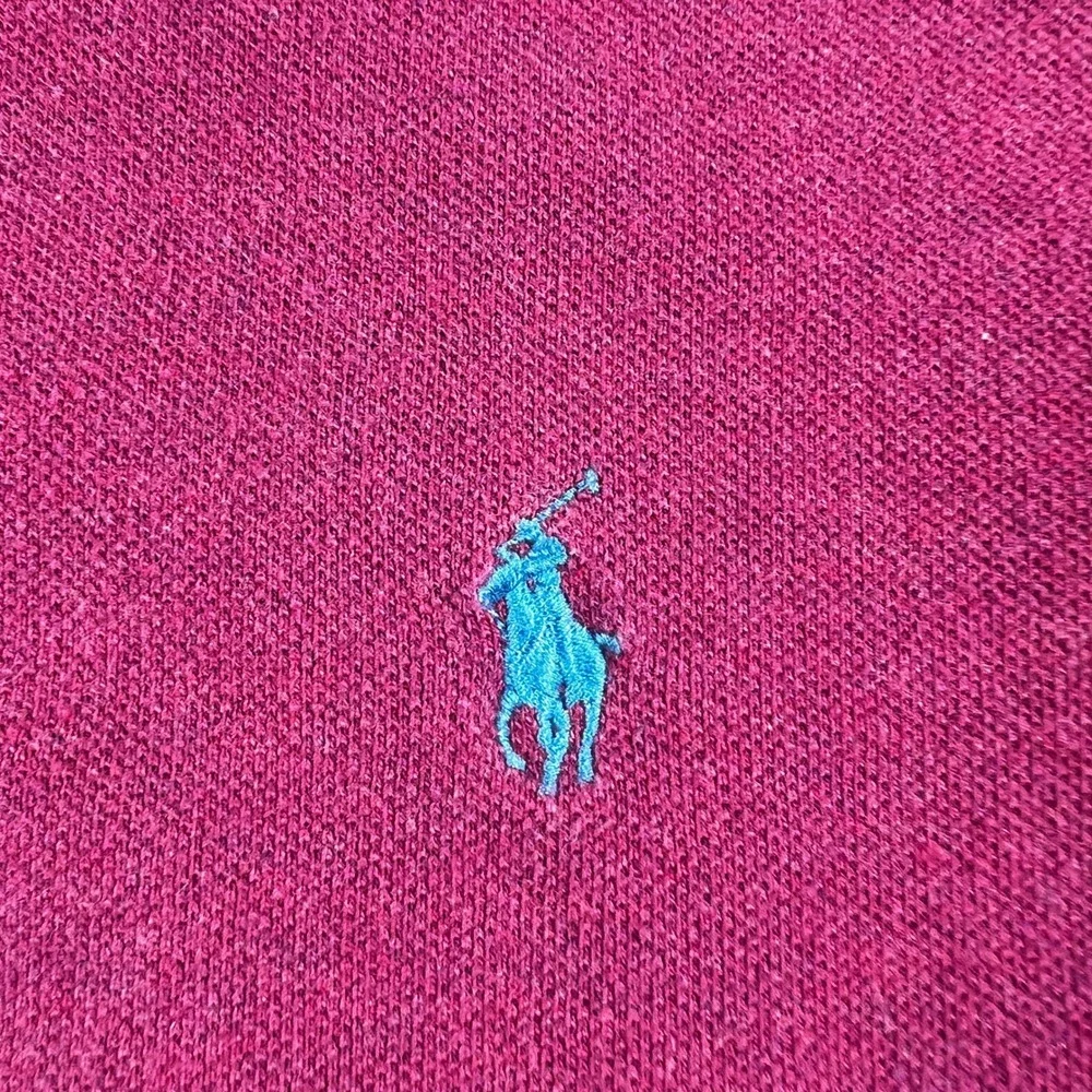 Polo Ralph Lauren Custom Fit Polo Shirt Mens‎ Large Magenta Blue Pony