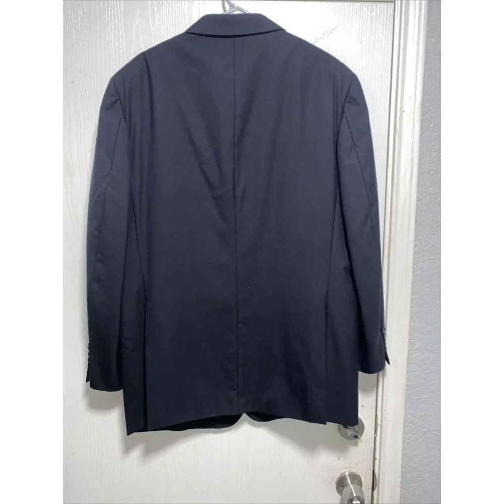 Men's Loro‎ Piana Black Super 120's Wool Sport Coat Blazer Jacket Sz 44L